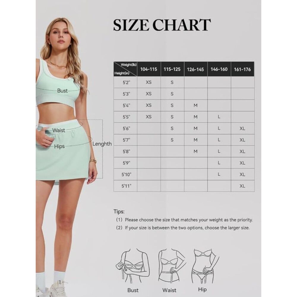 NEW Tennis Skort Set with Sports Bra Two Piece Activewear Mint Size L - Picture 3 of 6